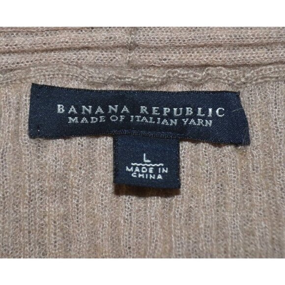 Banana Republic Sweater Ladies L Alpaca Wool Blend Open Cardigan Italy Yarn - Picture 8 of 10